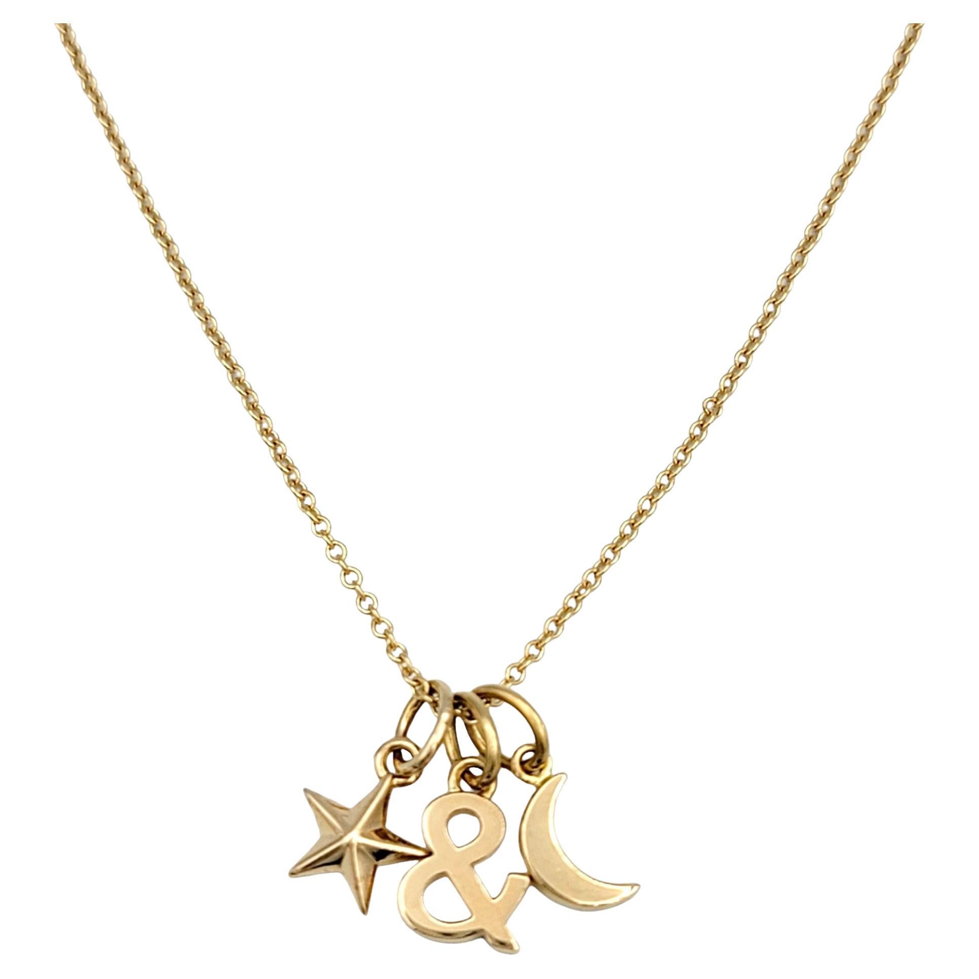TIFFANY 925 crescent moon pendant necklace